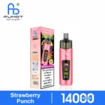 FUMOT Altera 14K Strawberry Punch disposable vape with pink device and retail box