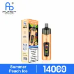 FUMOT Altera 14K Summer Peach Ice disposable vape with peach-colored device and retail box