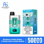 FUMOT ECO 2in1 50K vape device and box for the Blueberry Hubba Bubba & Watermelon Hubba Bubba flavor pair