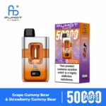 FUMOT ECO 2in1 50K vape device and box for the Grape Gummy Bear & Strawberry Gummy Bear flavor pair