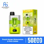 FUMOT ECO 2in1 50K vape device and box for the Peach Mango Watermelon & Pina Colada flavor pair