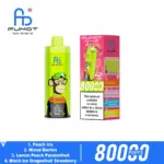 FUMOT ECO 4in1 80K vape and box, Peach Ice four-flavor combination