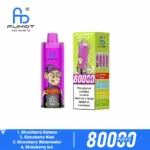 FUMOT ECO 4in1 80K vape and box, Strawberry Banana four-flavor combination