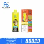 FUMOT ECO 4in1 80K vape and box, Fresh Menthol Mojito four-flavor combination