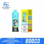 FUMOT ECO 4in1 80K vape and box, Grape Burst four-flavor combination