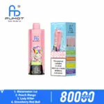 FUMOT ECO 4in1 80K vape and box, Watermelon Ice four-flavor combination