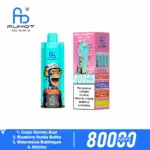 FUMOT ECO 4in1 80K vape and box with Grape Gummy Bear four-flavor combination