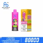 FUMOT ECO 4in1 80K vape and box with Peach Berry four-flavor combination
