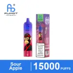 Fumot Tornado 15000 Sour Apple disposable vape with retail packaging