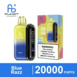 FUMOT Tornado 20000 Blue Razz disposable vape and packaging