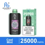 FUMOT Tornado 25000 Cool Mint disposable vape and packaging