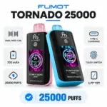 FUMOT Tornado 25000 disposable vape with touchscreen and dual mesh coil