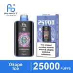 FUMOT Tornado 25000 Grape Ice disposable vape and packaging