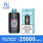 FUMOT Tornado 25000 Kiwi Passion Fruit Guava disposable vape and packaging