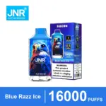 JNR Falcon 16K Blue Razz Ice disposable vape with retail box