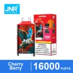 JNR Falcon 16K Cherry Berry disposable vape with matching retail box