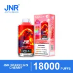 JNR Falcon-X 18K JNR Sparkling Cherry vape with red device and matching pink box