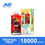 JNR Falcon-X 18K Tropical Fruit disposable vape with red device and retail box