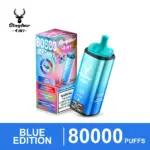 STAGBAR 4-in-1 80K Blue Edition disposable vape and retail box with four listed flavors