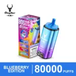 STAGBAR 4-in-1 80K Blueberry Edition vape and box featuring four blueberry flavor options