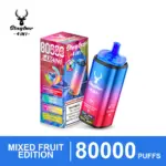 STAGBAR 4-in-1 80K Mixed Fruit Edition vape and box displaying four mixed fruit flavors