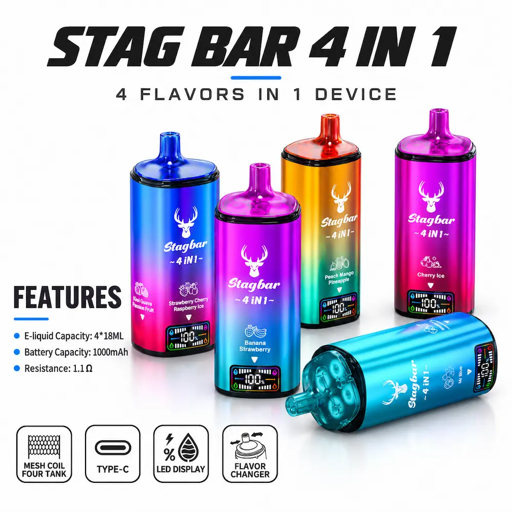 STAGBAR 4-in-1 80K disposable vape with four-flavor switching