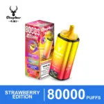 STAGBAR 4-in-1 80K Strawberry Edition disposable vape and box with four strawberry blends