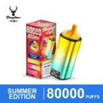 STAGBAR 4-in-1 80K Summer Edition vape and retail box with four fruity summer flavors